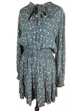 hermoza Floral Lee Collar Neck Dress Size L NWT for Spring